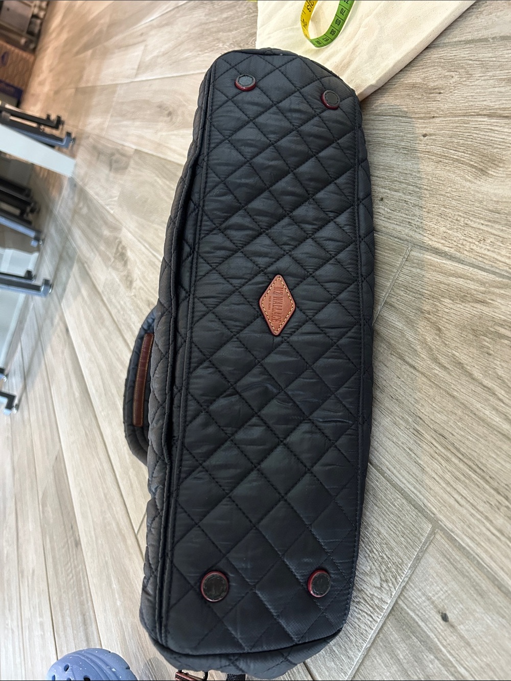 MZ Wallace Jim travel bag Black Quilted Nylon Shoulder Bag - Picture 10 of 15